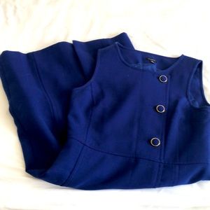 Talbots Sleeveless Tailored Sheath Dress in Blue